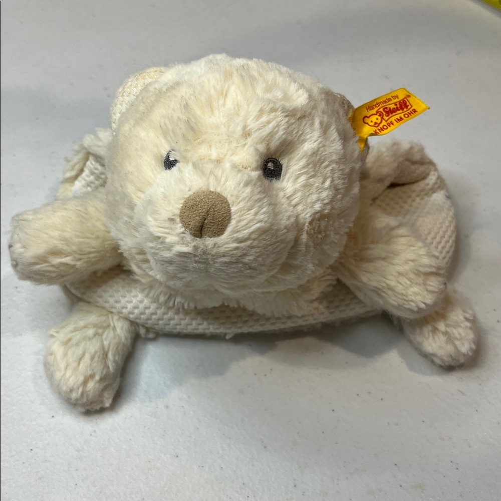 Steiff Cuddly Friends Giggles Teddy bear Blanket Lovey Cream